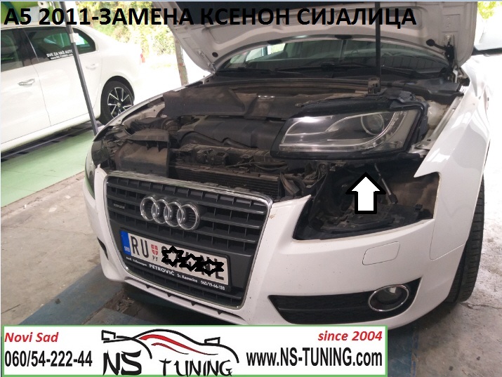 audi a5 2011 xenon farovi d3s sijalica zamena ugradnja auto servis novi sad tuning